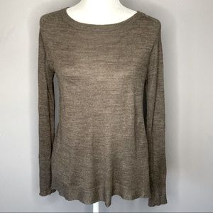 BB Dakota Brown Overlap Back Long Sleeve Sweater